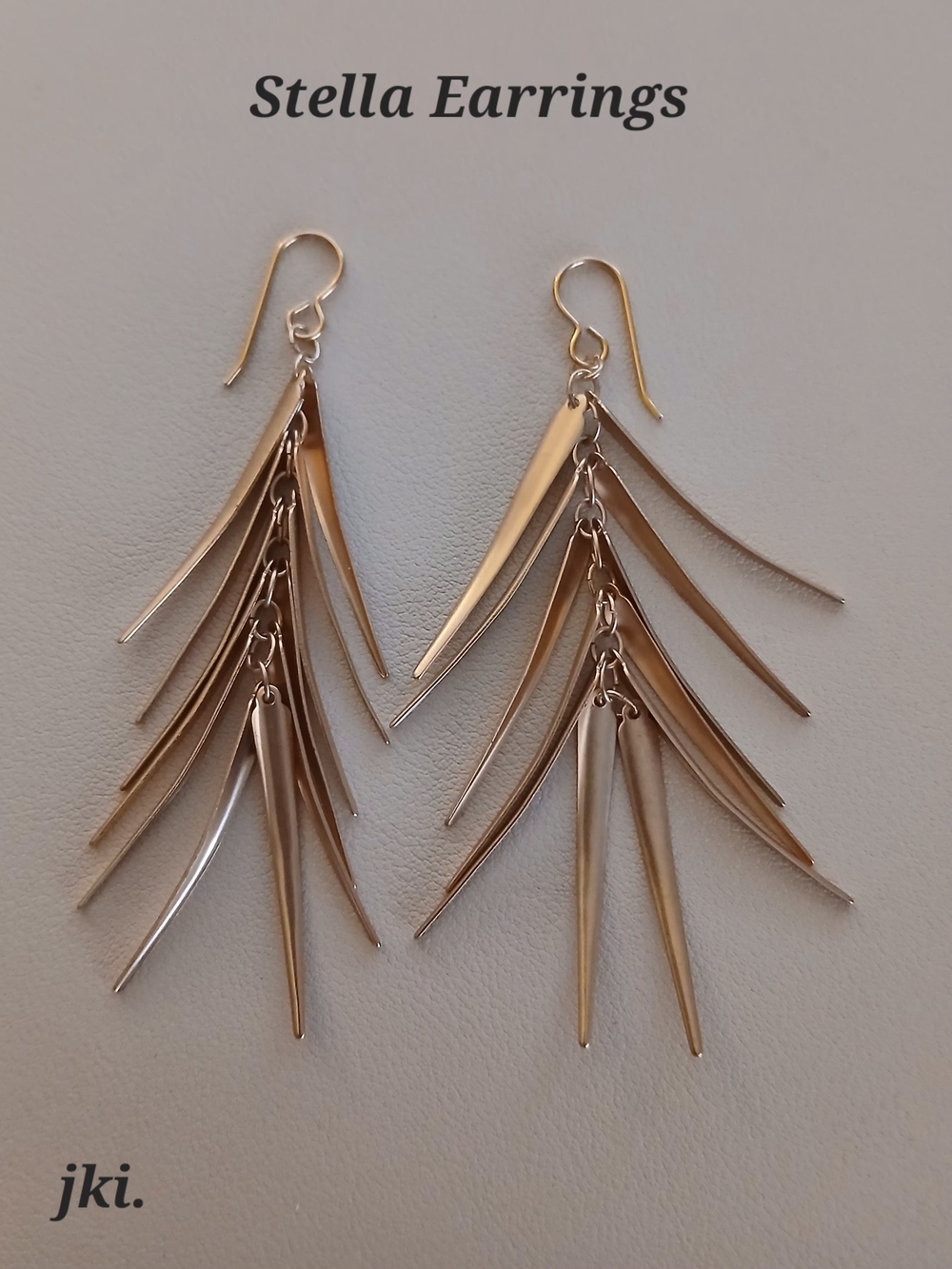 Stella Dangle Fringe Earrings in Gold Tone